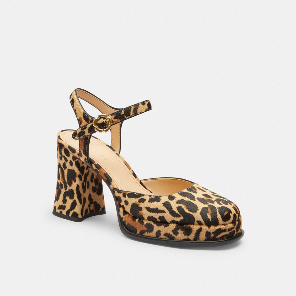 Women's Coach Tea Rose Pump With Leopard Print Natural Leopard