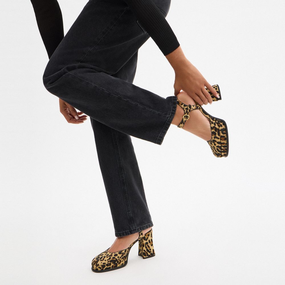 Women's Coach Tea Rose Pump With Leopard Print Natural Leopard