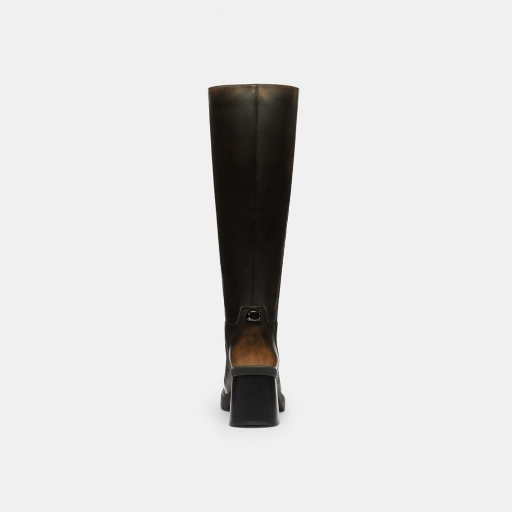 Women's Coach Sculpted C Tall Boot In Loved Leather Black