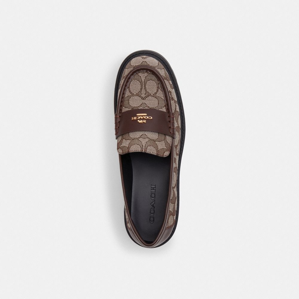Women's Coach Lucy Loafer In Signature Jacquard Oak Maple