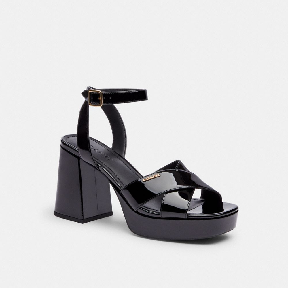 Coach Block Heel Sandal Black