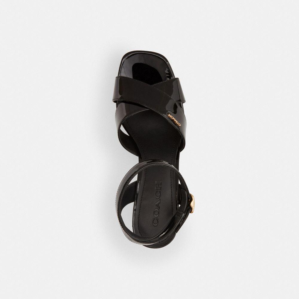 Coach Block Heel Sandal Black
