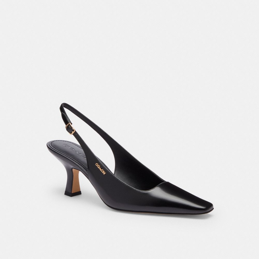 Women's Coach Slingback Heel Black