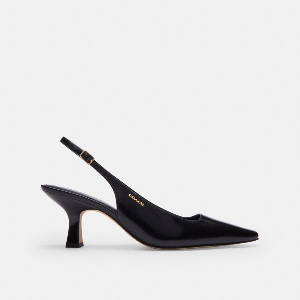 Women's Coach Slingback Heel Black