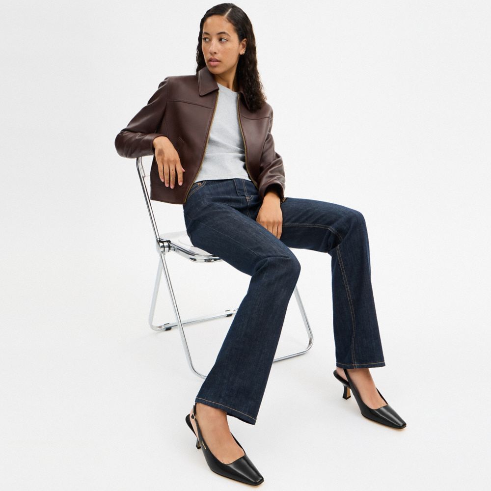 Women's Coach Slingback Heel Black