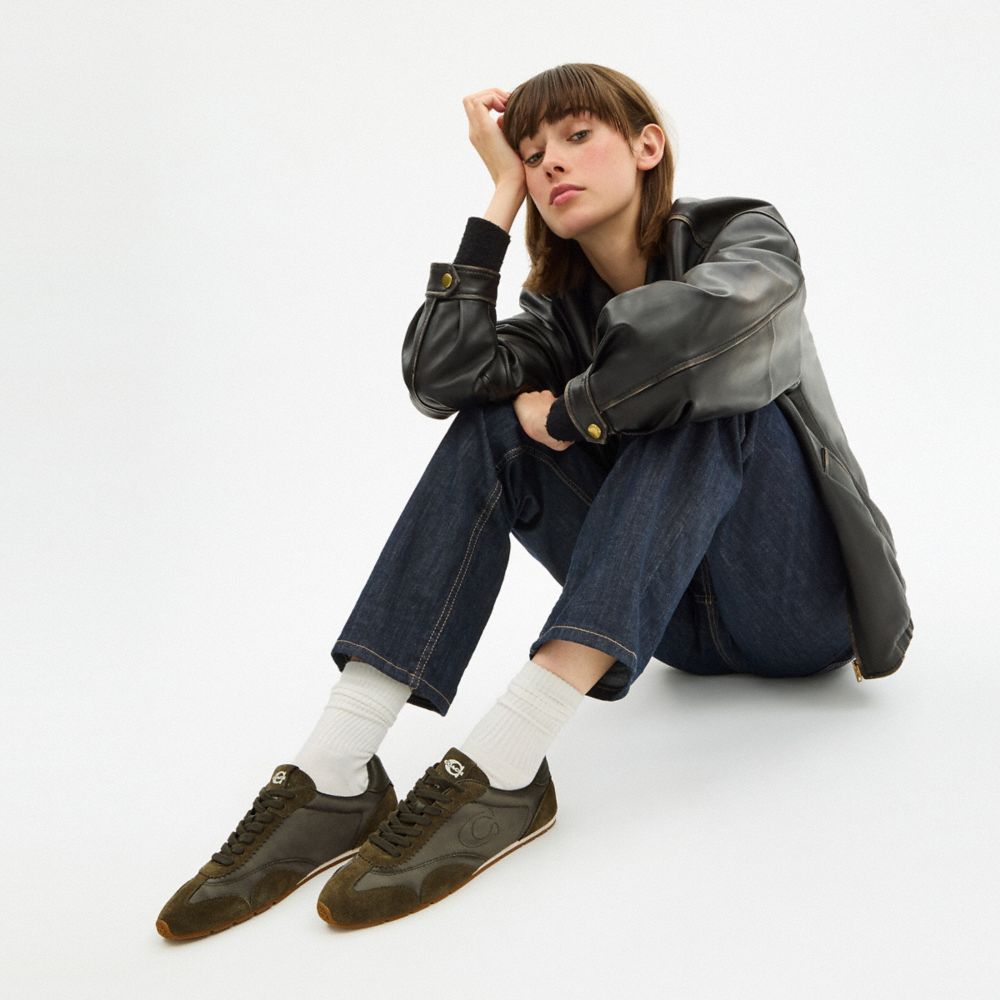 Women's Coach Flat Sneaker Olive