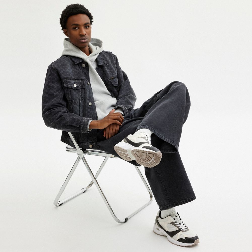 Men's Coach Sport Sneaker In Signature Canvas Black Multi