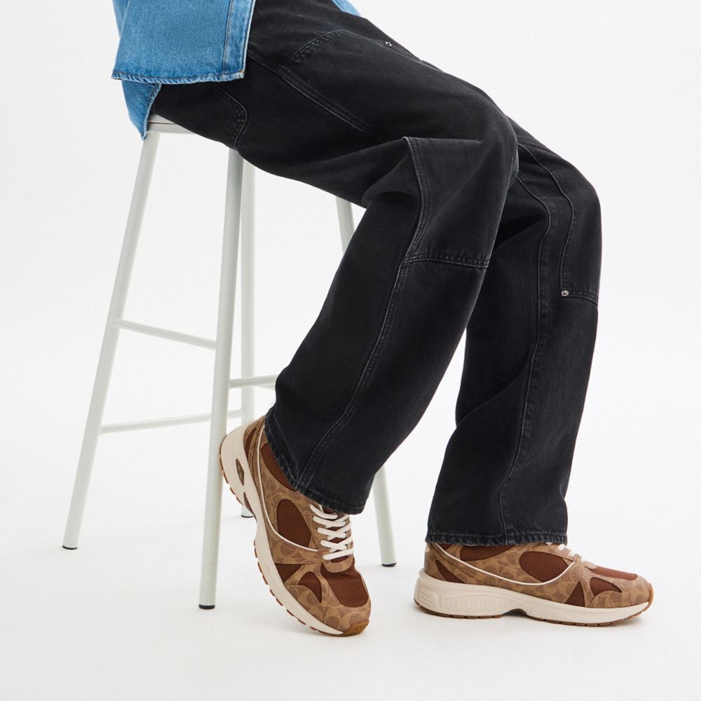 Men's Coach Sport Sneaker In Signature Canvas Sable Multi