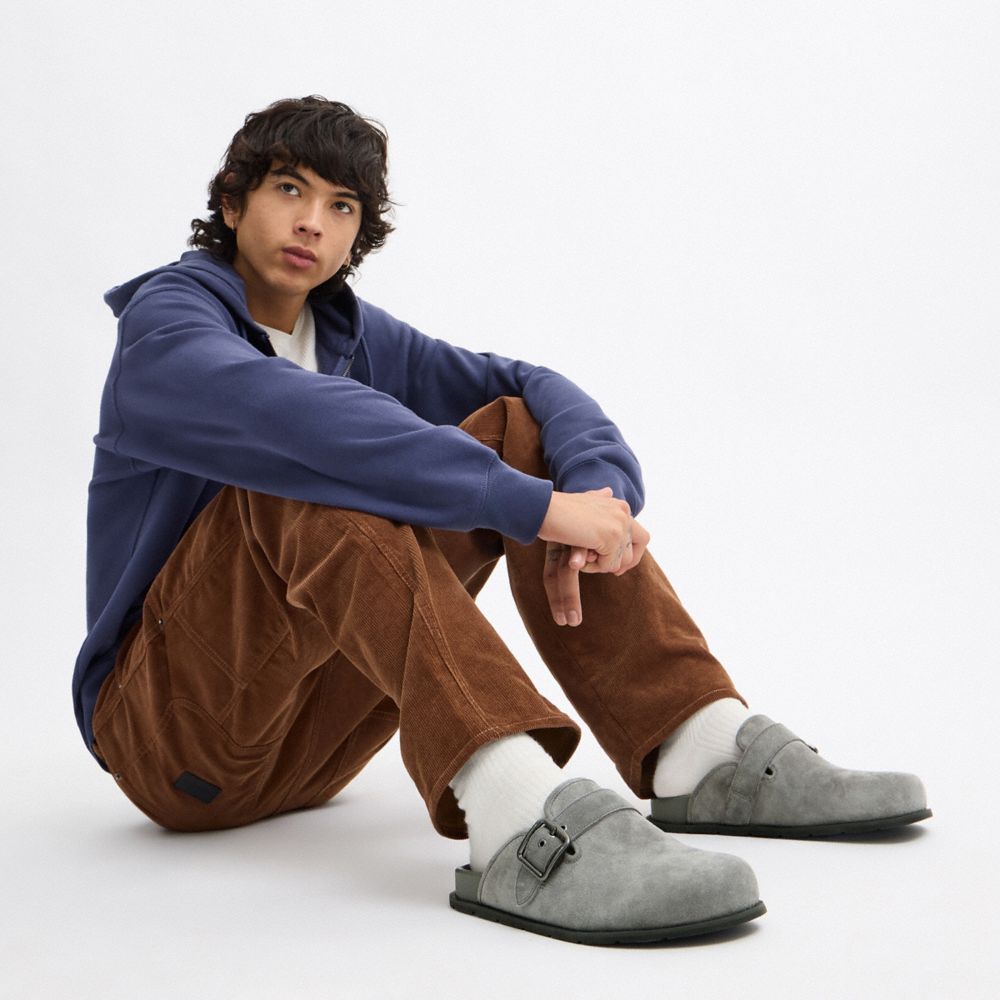 Men's Coach Buckle Clog Charcoal