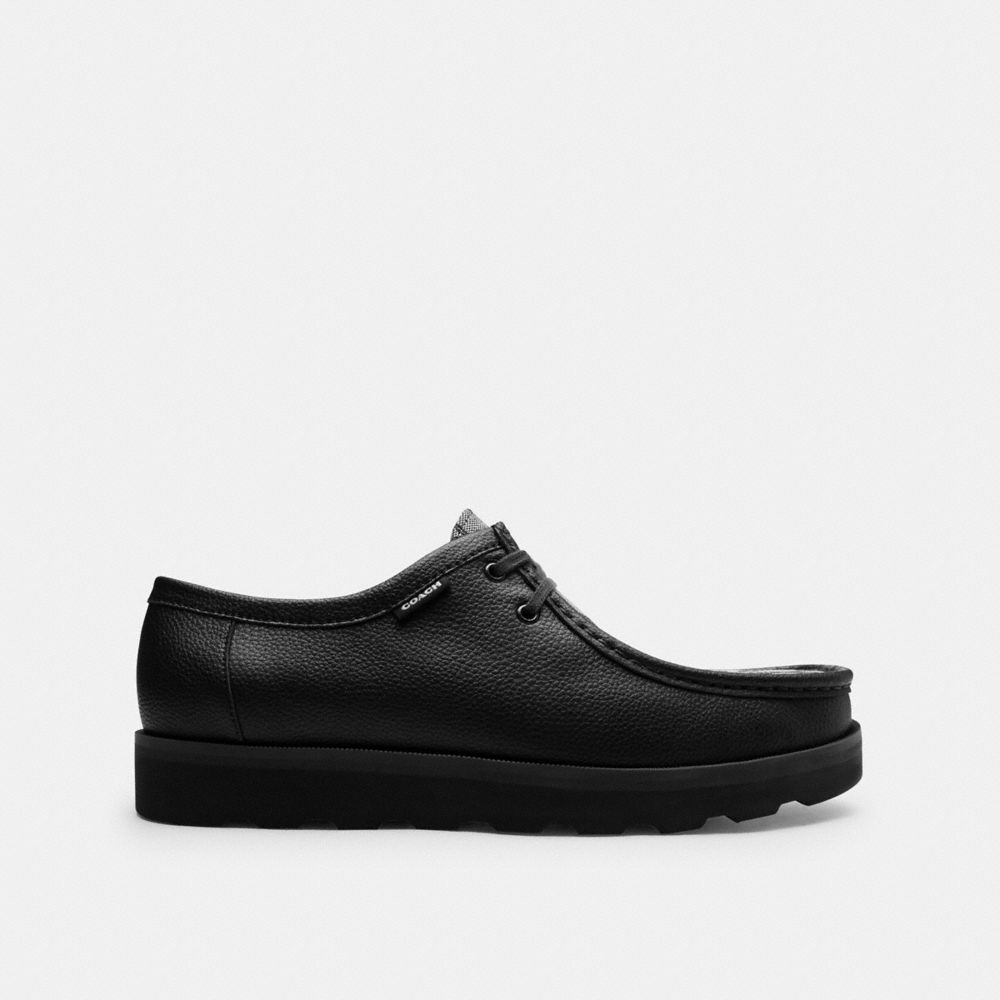 Coach Chukka Shoe With Signature Canvas Charcoal Black
