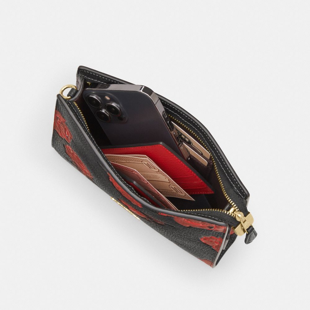 Coach Slim Crossbody Bag With Floral Print Im Black Red