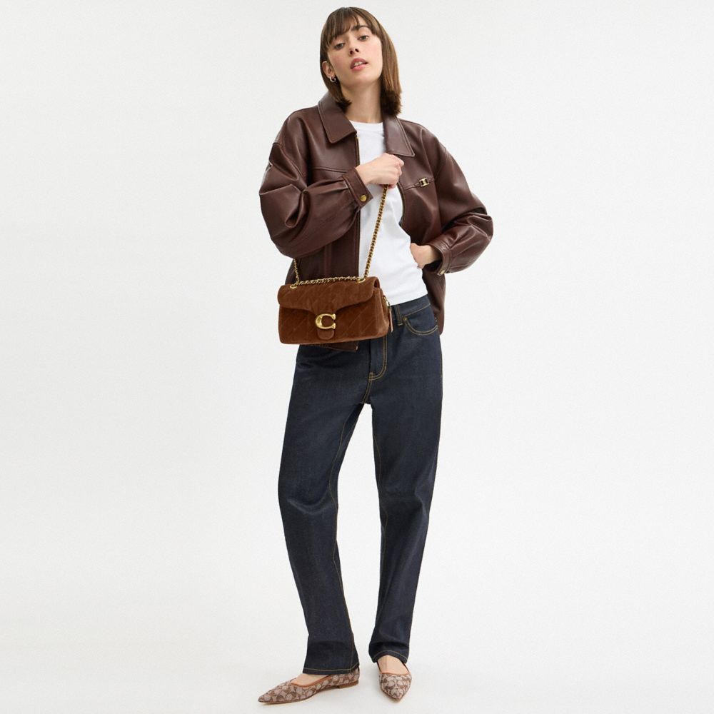 Coach Tabby Shoulder Bag 26 With Quilting Brass Warm Brown