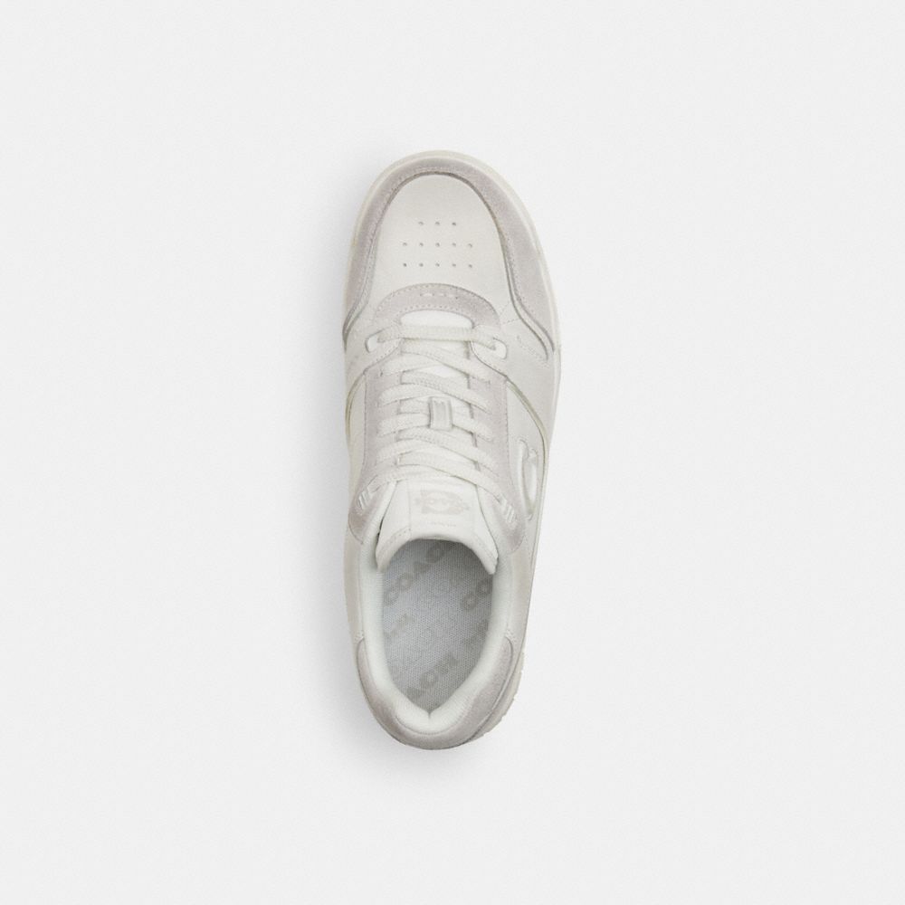Men's Coach Soho Sneaker In Distressed Leather Glacier White