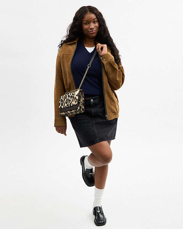 Klare Crossbody Bag With Leopard Print And Signature Canvas Pebbled Leather-Im-Leopard-Walnut Multi Pebbled Leather-Im-Leopard-Walnut Multi