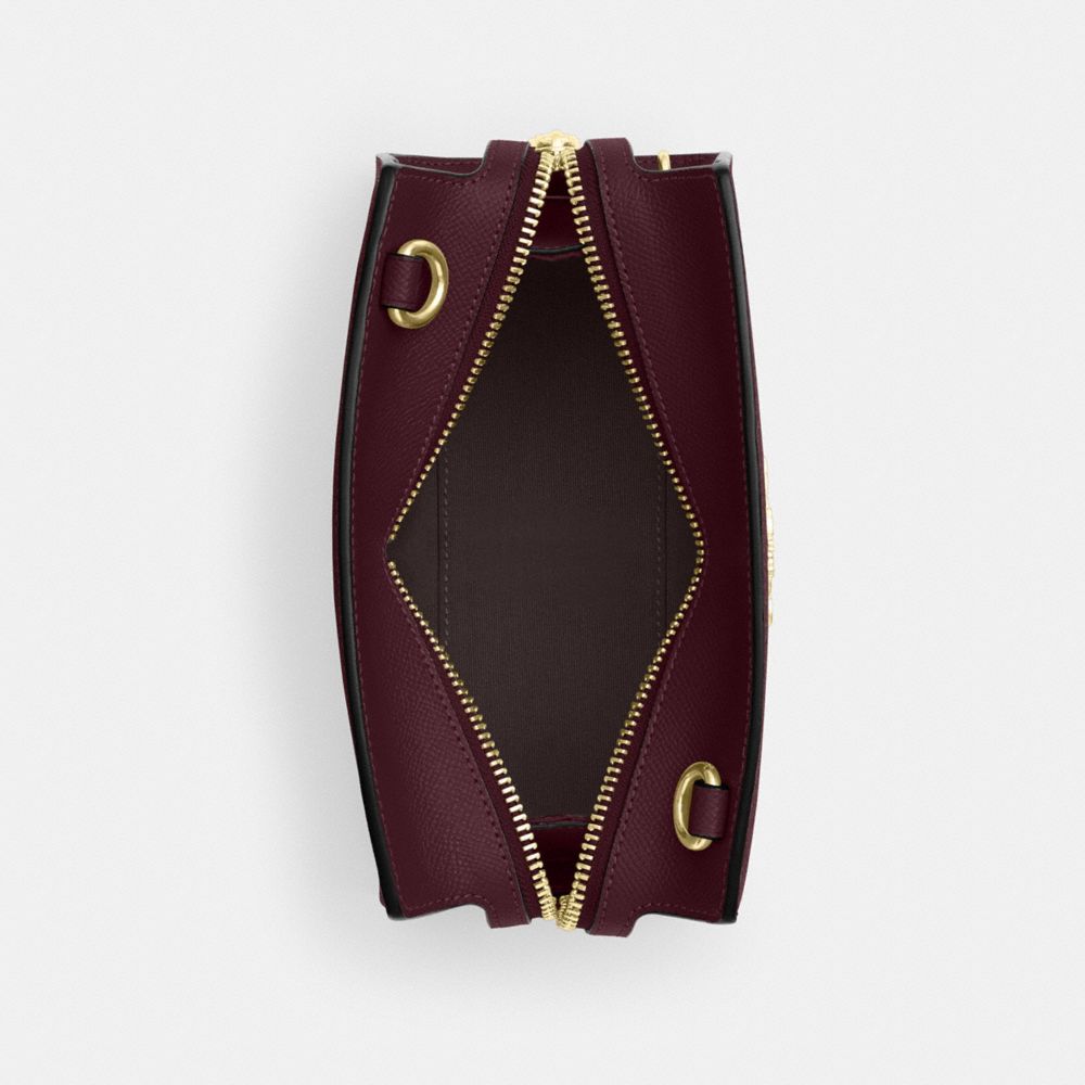 Coach Gia Crossbody Bag Gold Dark Wine