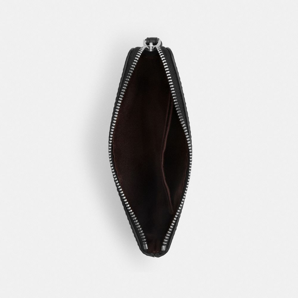 Coach Corner Zip Wristlet With Star Print Silver