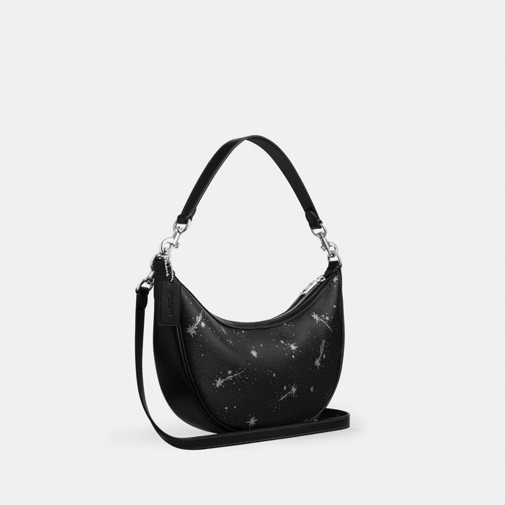 Coach Aria Shoulder Bag With Star Print Silver Black Multi