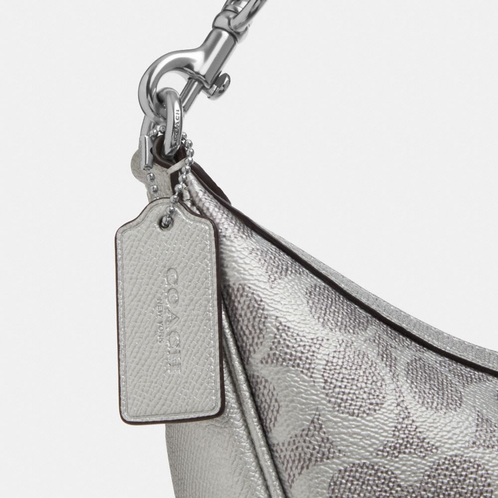 Coach Aria Shoulder Bag In Signature Canvas Sv Gray Silver