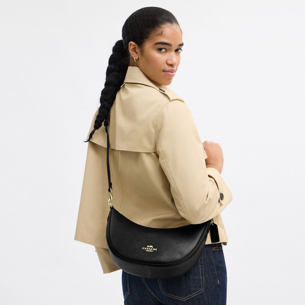 Coach Aria Shoulder Bag Gold Black
