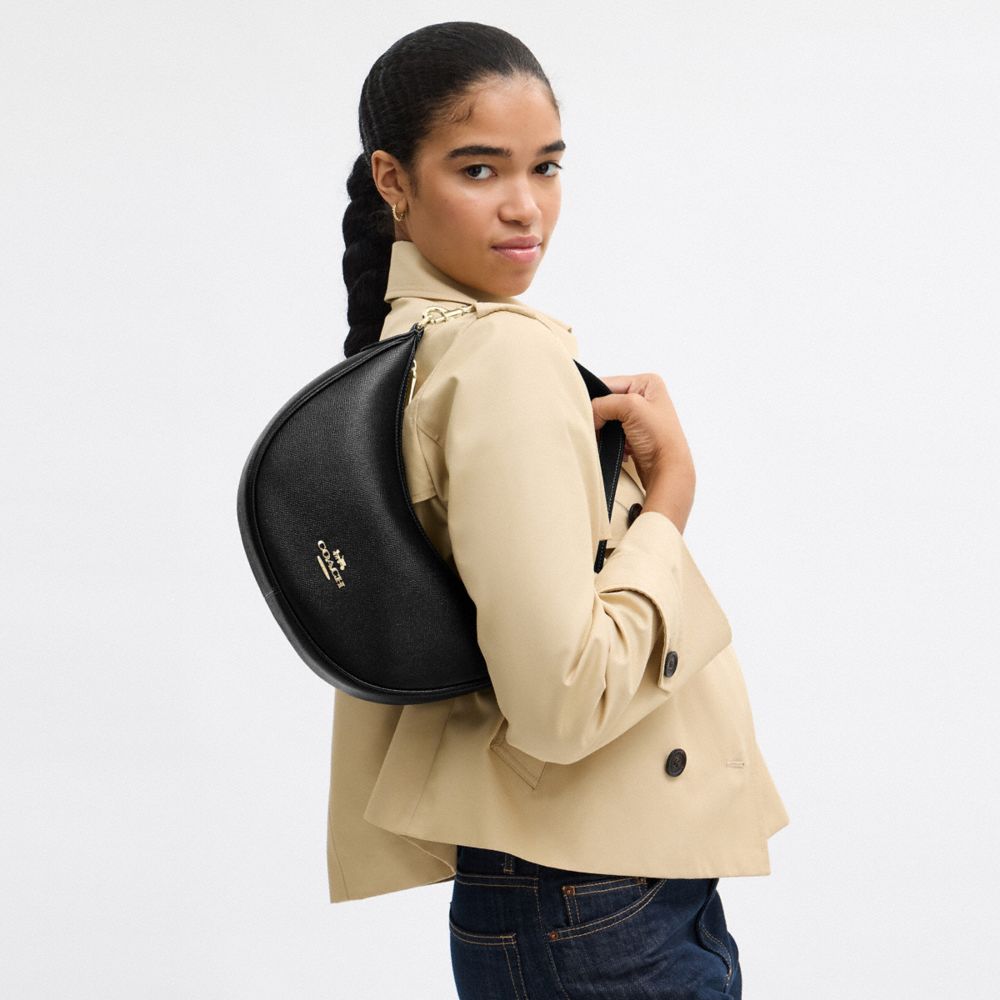 Coach Aria Shoulder Bag Gold Black