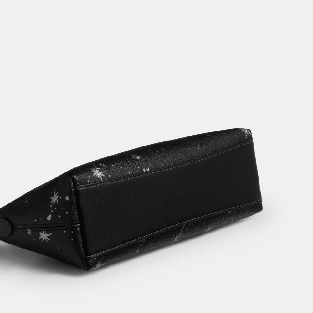 Coach Charlotte Shoulder Bag With Star Print Silver Black Multi