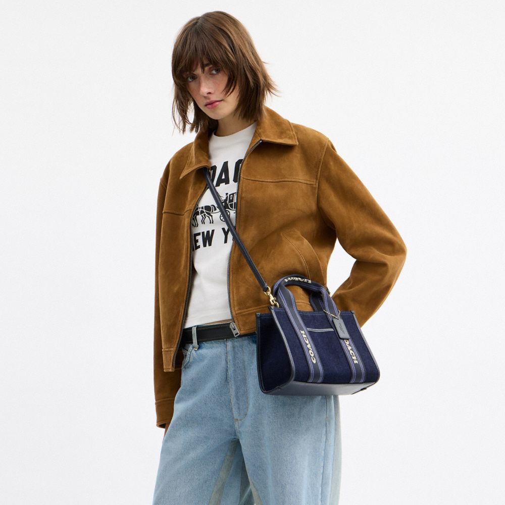 Coach Smith Tote Bag 24 In Regenerative Cotton Im Dark Denim Multi