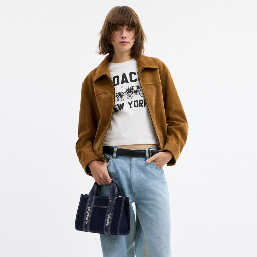 Coach Smith Tote Bag 24 In Regenerative Cotton Im Dark Denim Multi