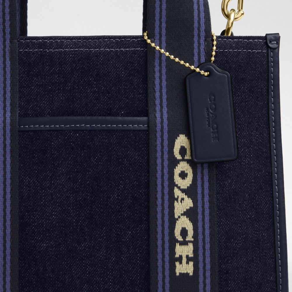 Coach Smith Tote Bag 24 In Regenerative Cotton Im Dark Denim Multi