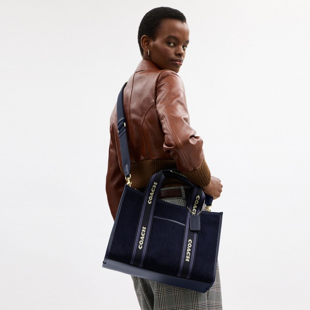 Coach Smith Tote Bag In Regenerative Cotton Im Dark Denim Multi
