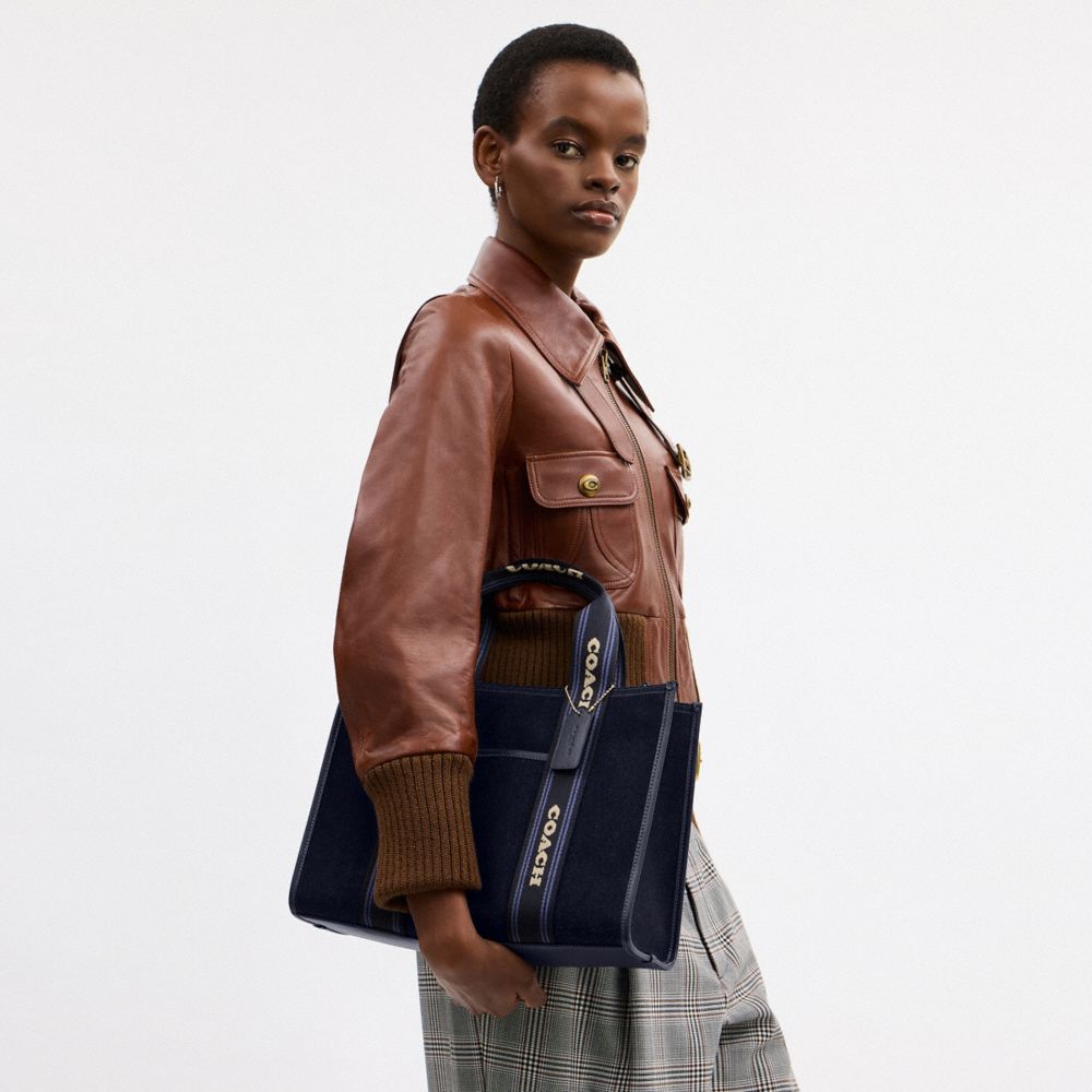 Coach Smith Tote Bag In Regenerative Cotton Im Dark Denim Multi
