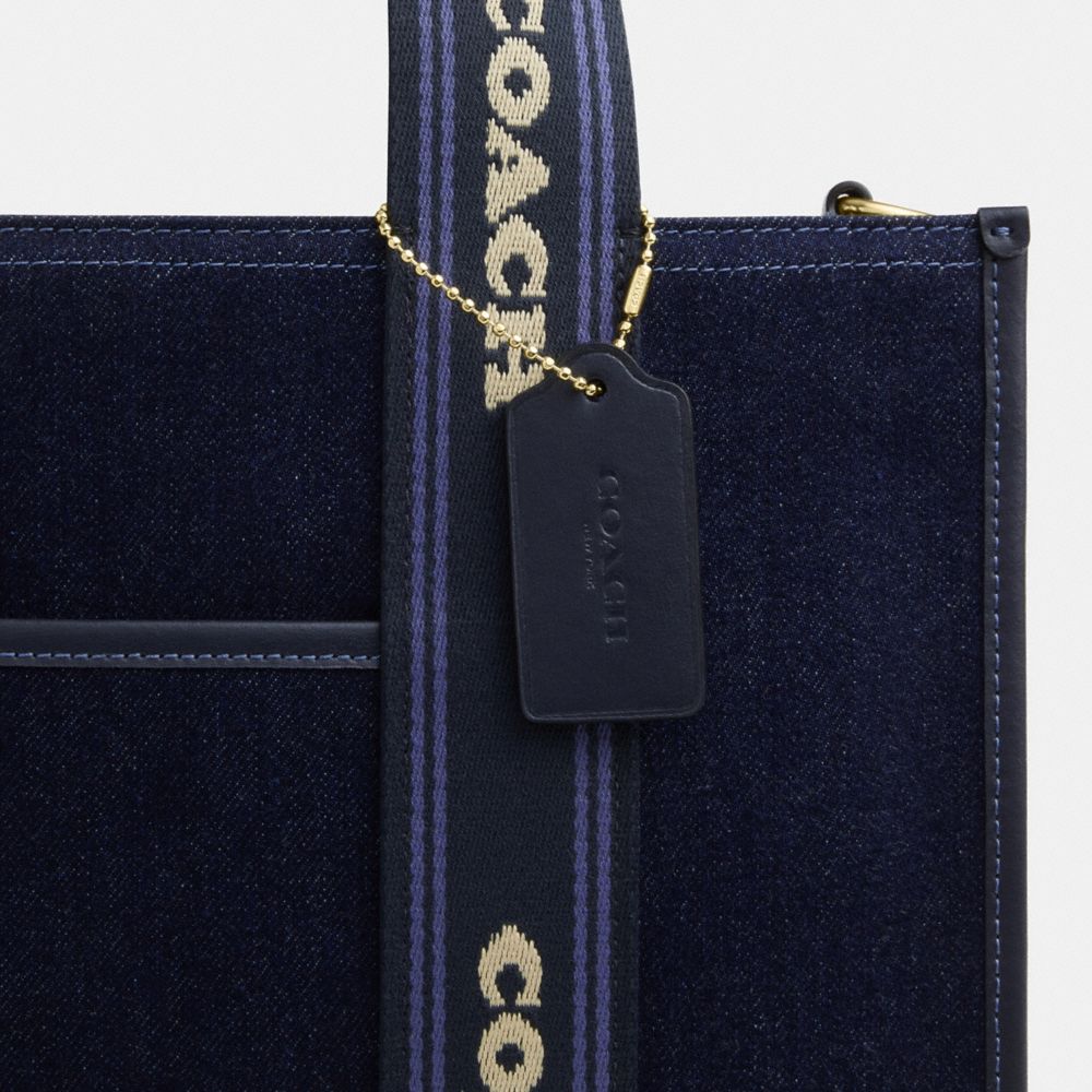 Coach Smith Tote Bag In Regenerative Cotton Im Dark Denim Multi
