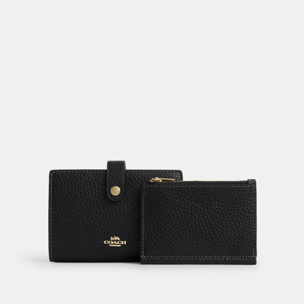 Coach 2 In 1 Wallet Gold Black