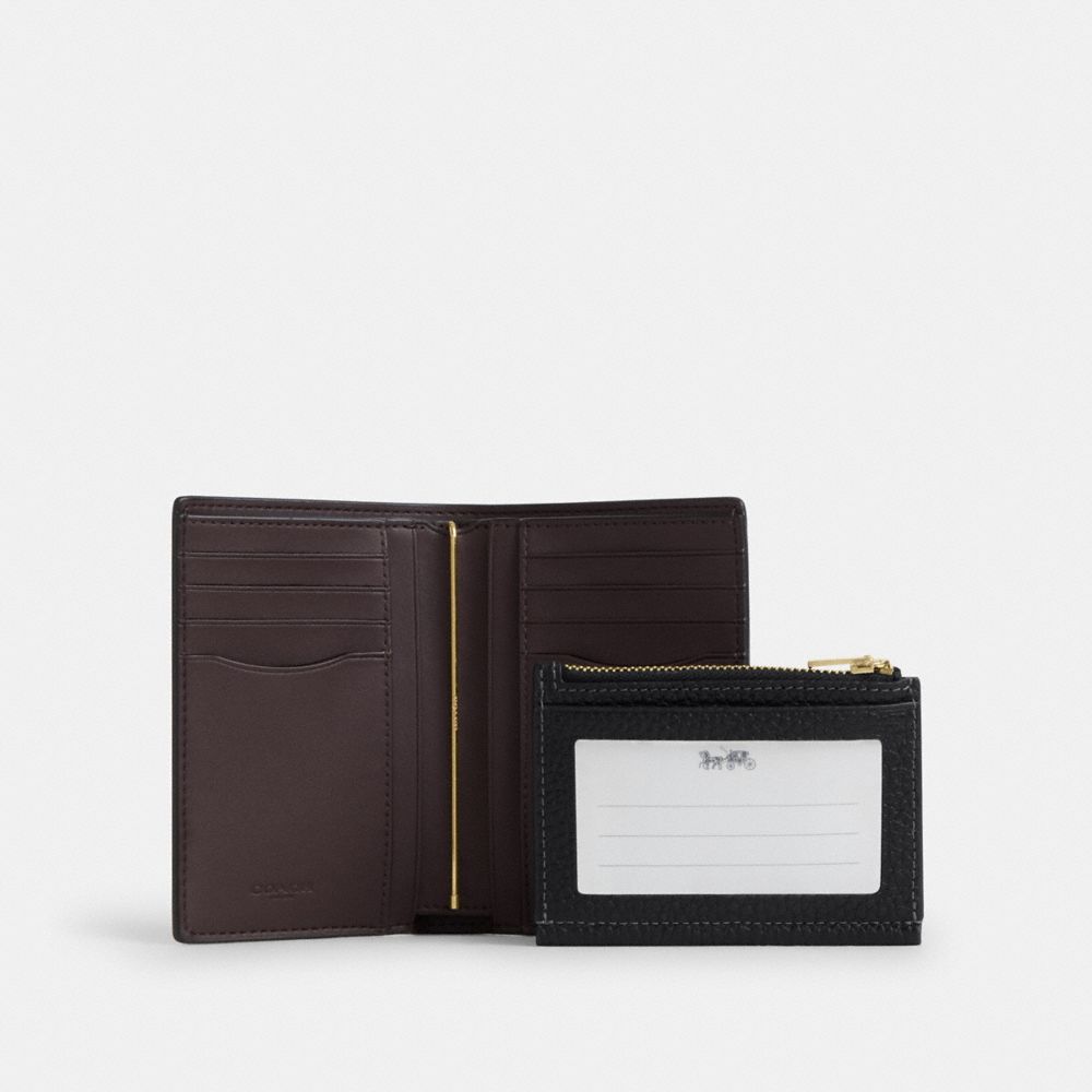 Coach 2 In 1 Wallet Gold Black