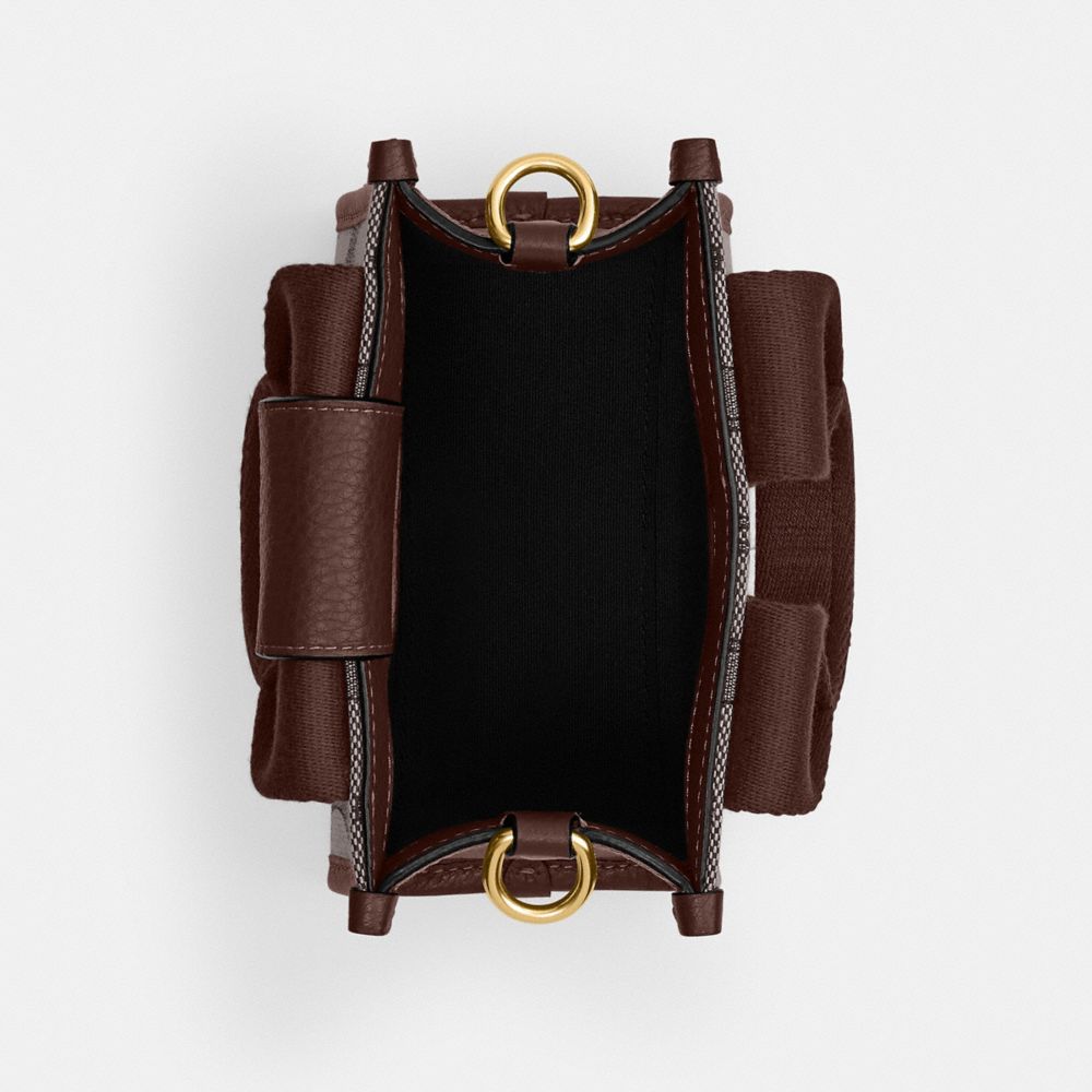 Coach Smith Mini Tote Bag In Signature Jacquard Silver Oak Maple