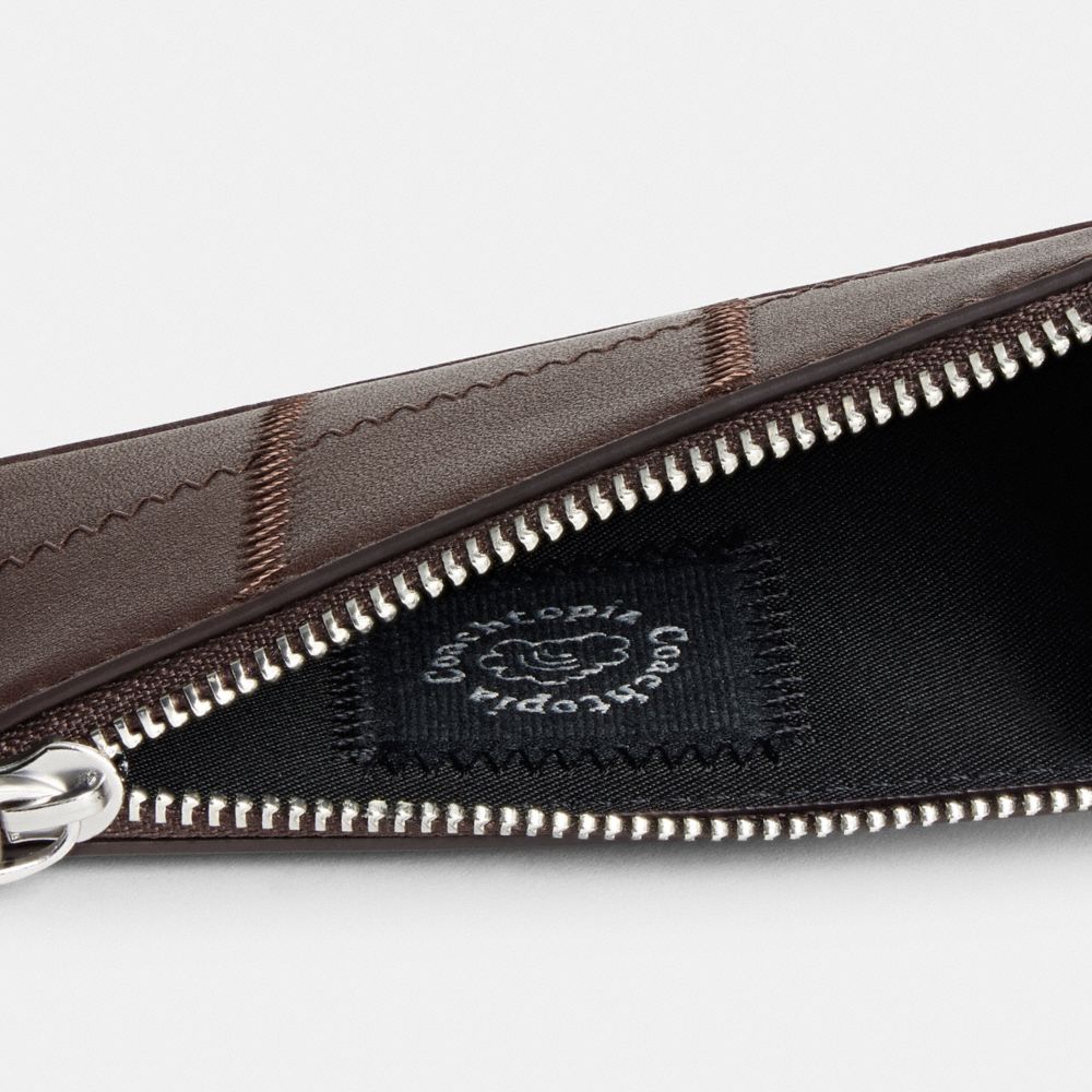 Coach Zip Card Case With Key Ring In Upcrafted Leather Maple