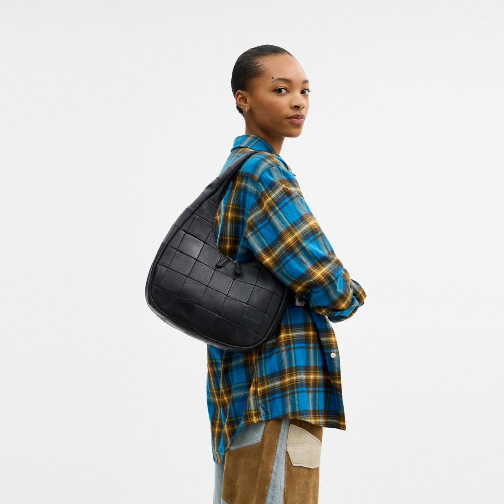 Coach Alter/Ego Crescent Shoulder Bag In Upcrafted Leather Black