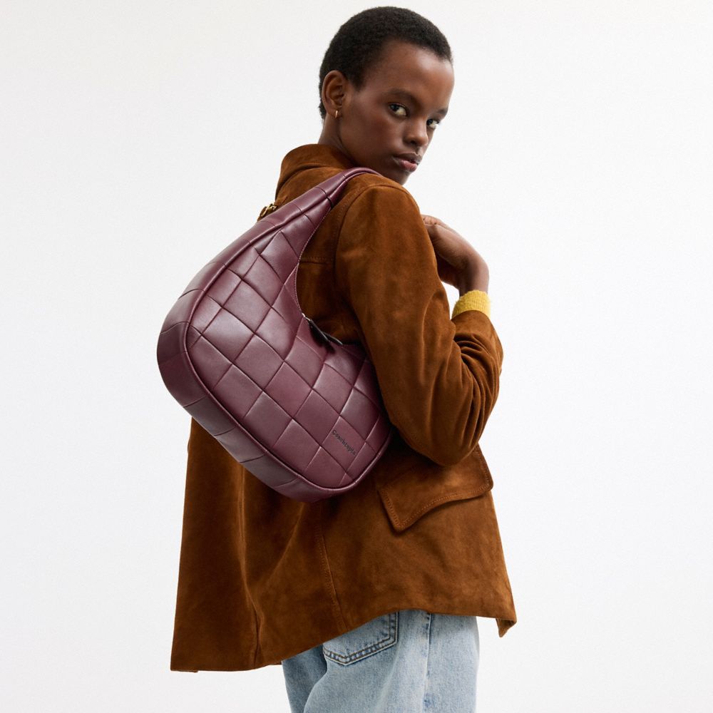 Coach Alter/Ego Crescent Shoulder Bag In Upcrafted Leather Merlot