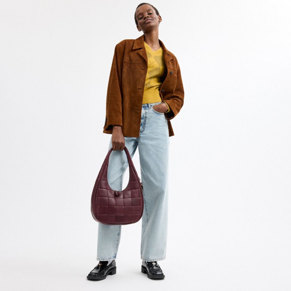 Coach Alter/Ego Crescent Shoulder Bag In Upcrafted Leather Merlot