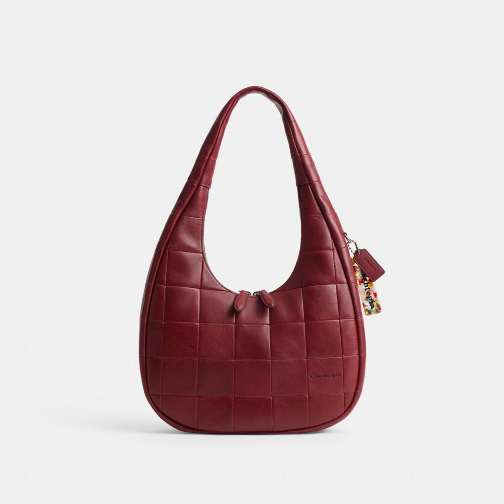 Coach Alter/Ego Crescent Shoulder Bag In Upcrafted Leather Dark Ruby