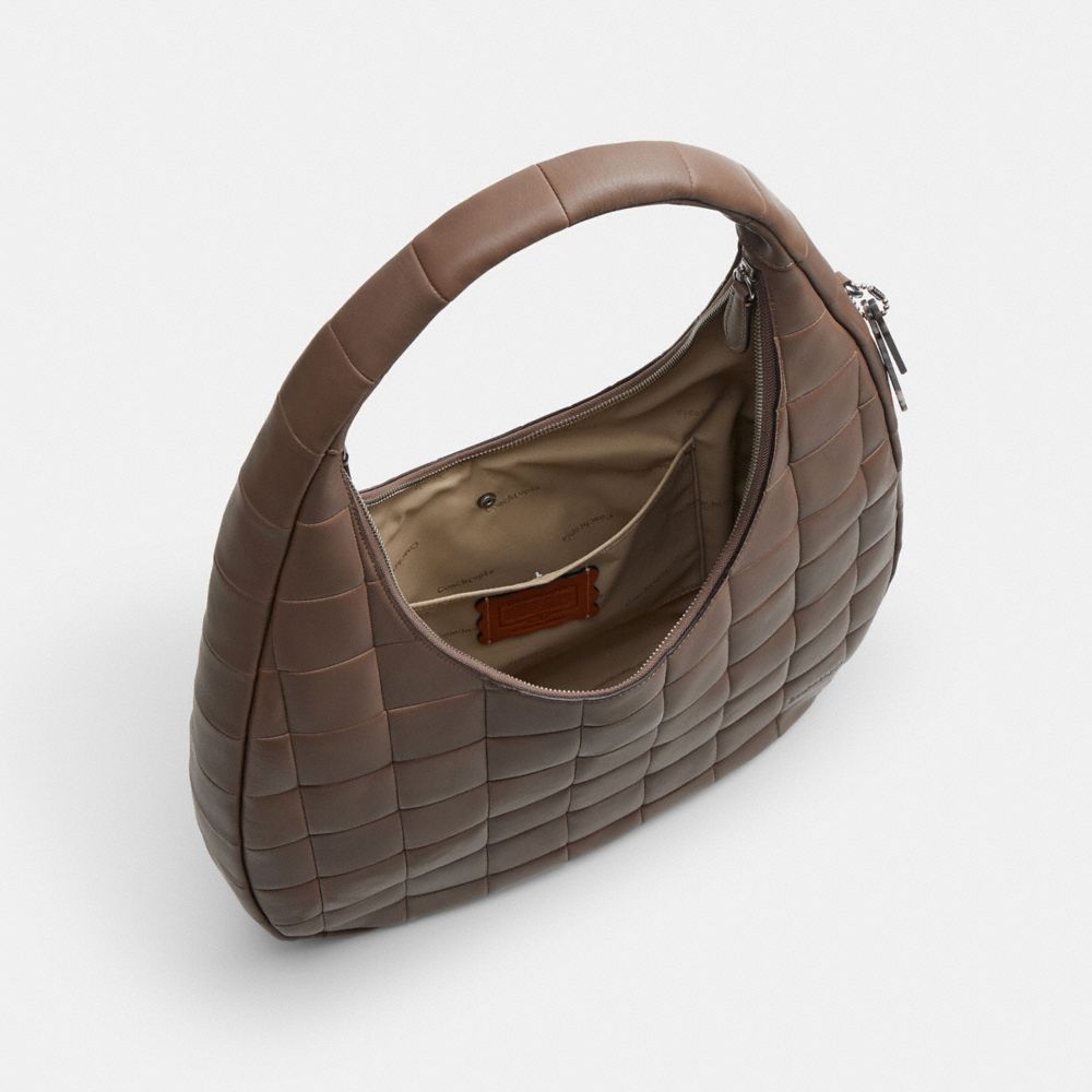 Coach Alter/Ego Large Crescent Shoulder Bag In Upcrafted Leather Dark Stone