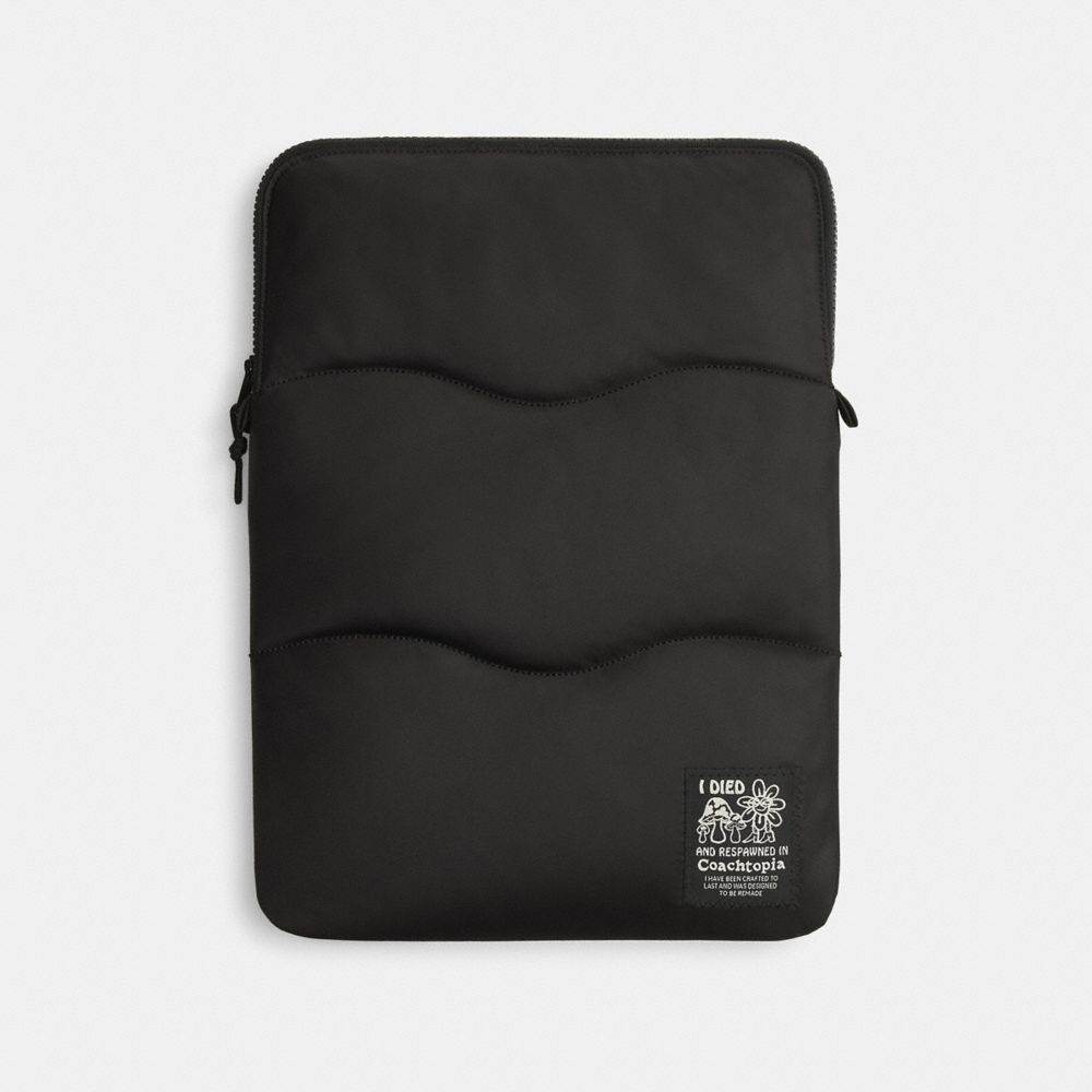 Coach Coachtopia Loop Laptop Sleeve With Wavy Quilting Black 2