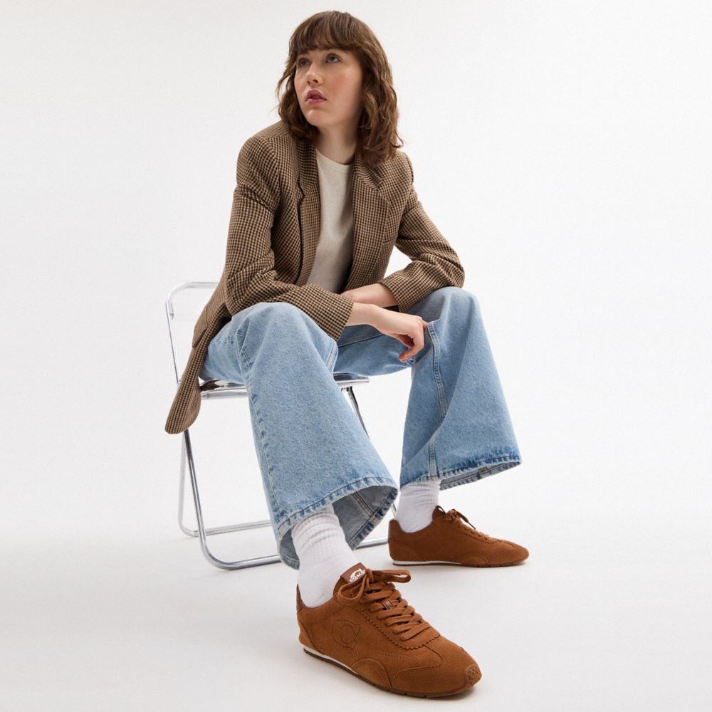 Women's Coach Flat Sneaker Shadow Brown