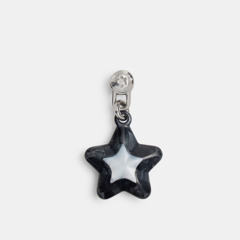 Coach Star Bag Charm Black Chalk Multi