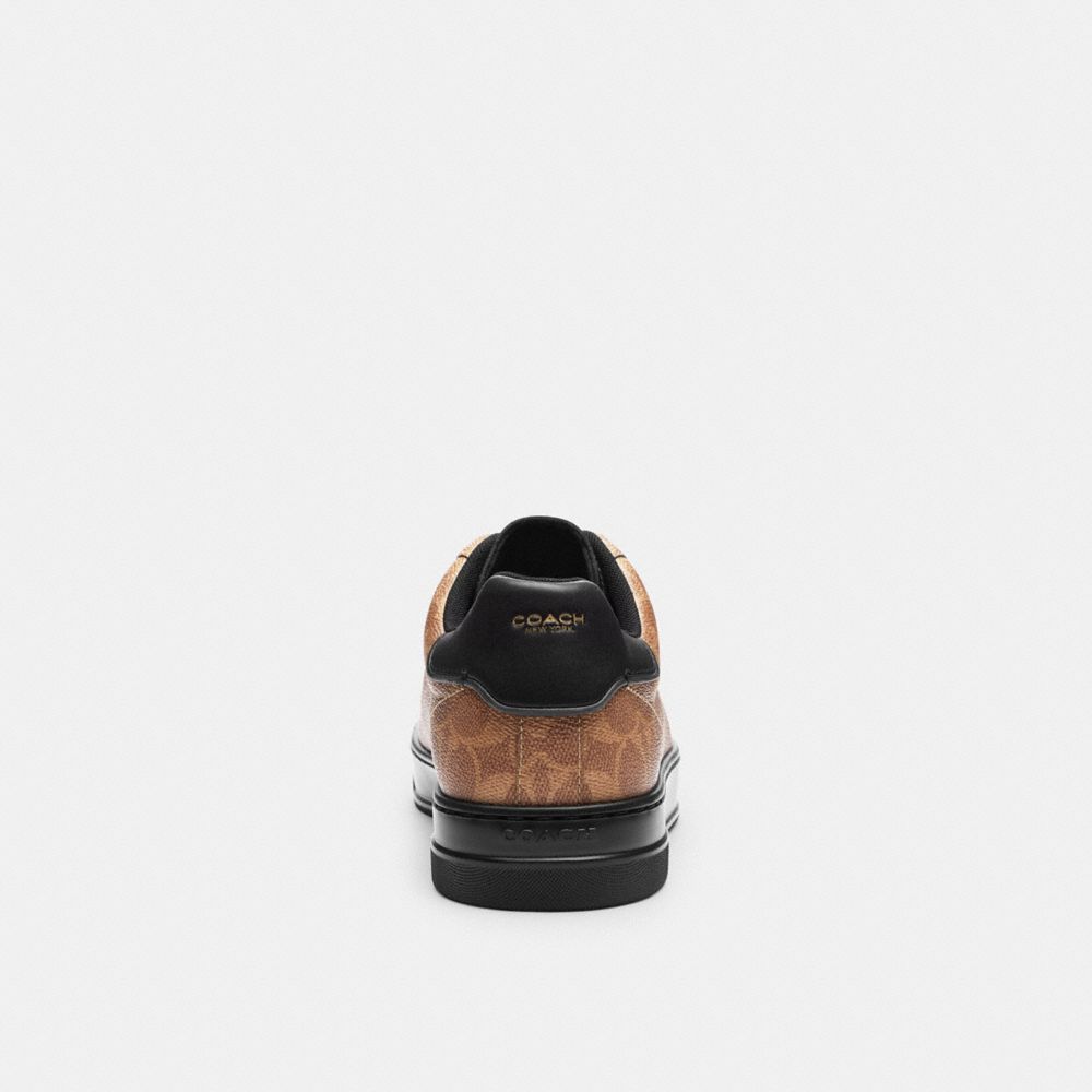 Men's Coach High Line Sneaker In Signature Canvas Khaki Black