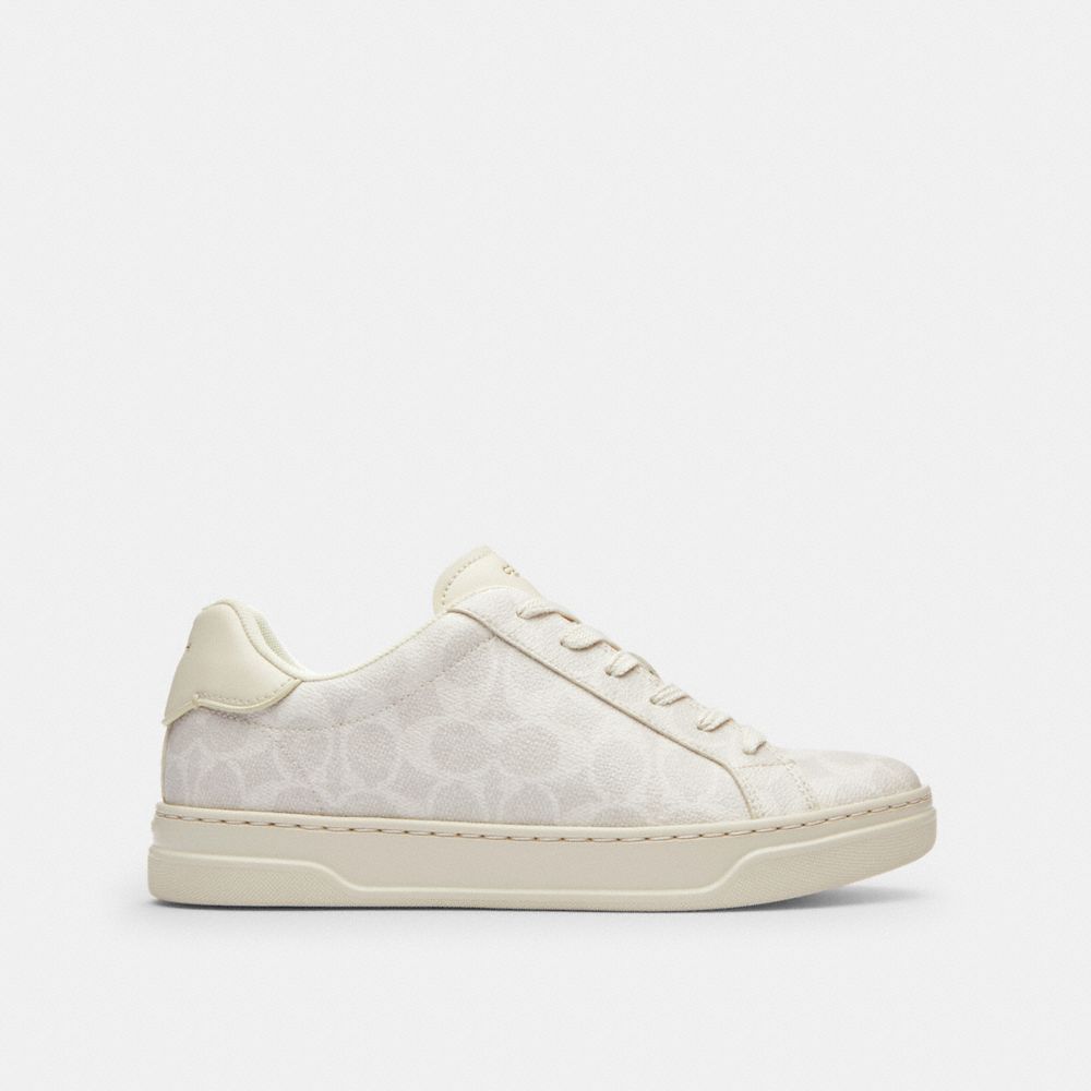 Women's Coach High Line Sneaker In Signature Canvas Off White