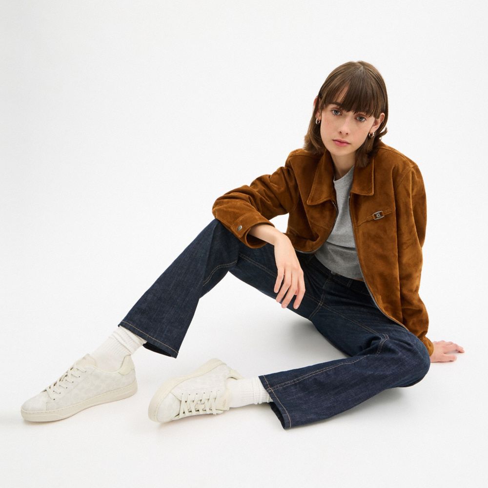 Women's Coach High Line Sneaker In Signature Canvas Off White