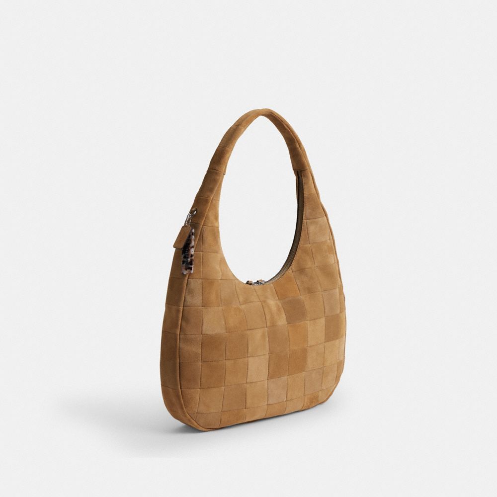 Coach Alter/Ego Large Crescent Shoulder Bag Sand Suede