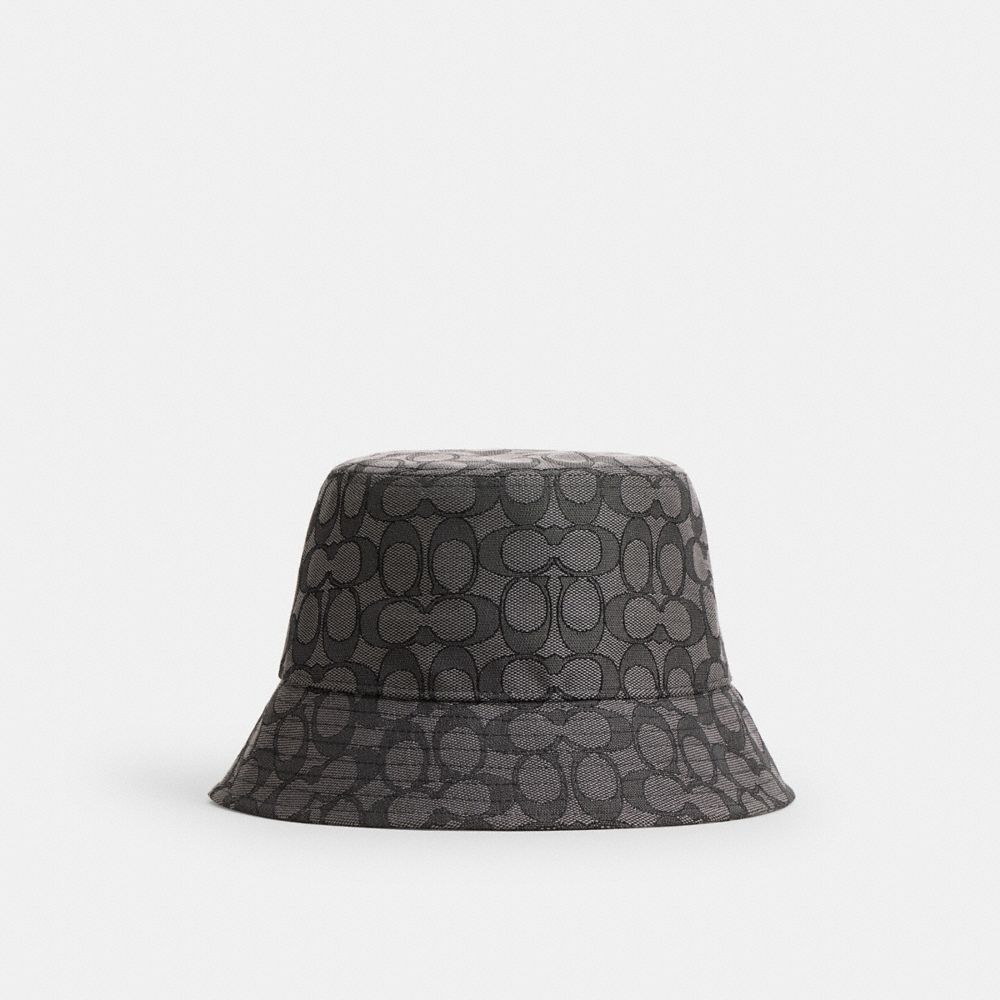 Coach Signature Jacquard Bucket Hat Charcoal
