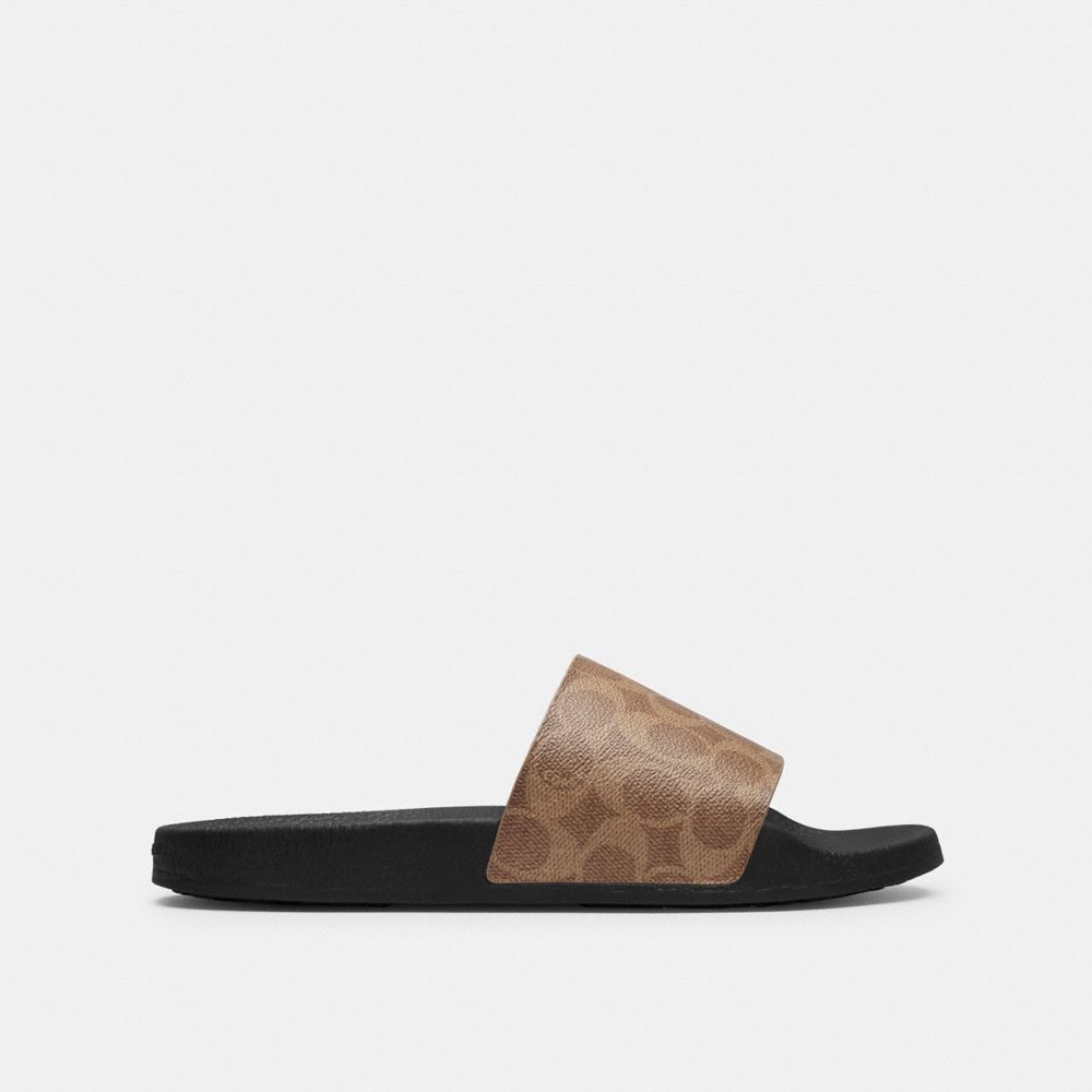 Women's Coach Udele Sport Slide In Signature Canvas Tan