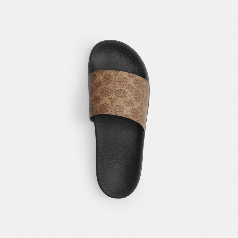 Women's Coach Udele Sport Slide In Signature Canvas Tan